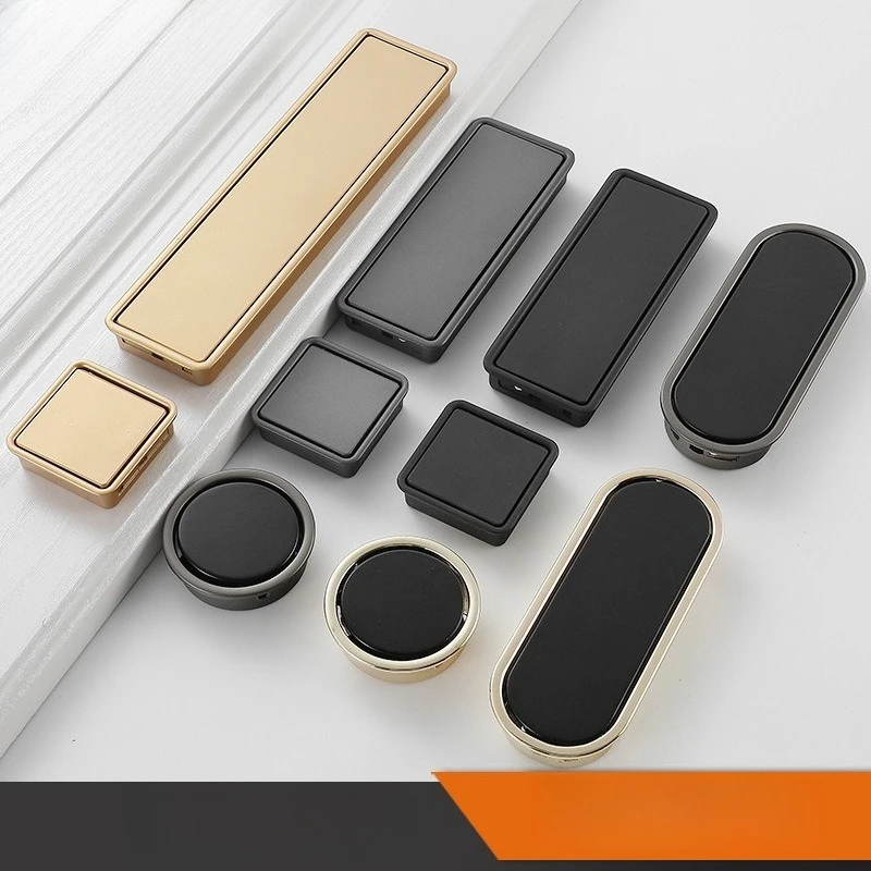 Nordic Modern Minimalist Wardrobe Slotted Handle Matte Black Gray Hidden Drawer Pull