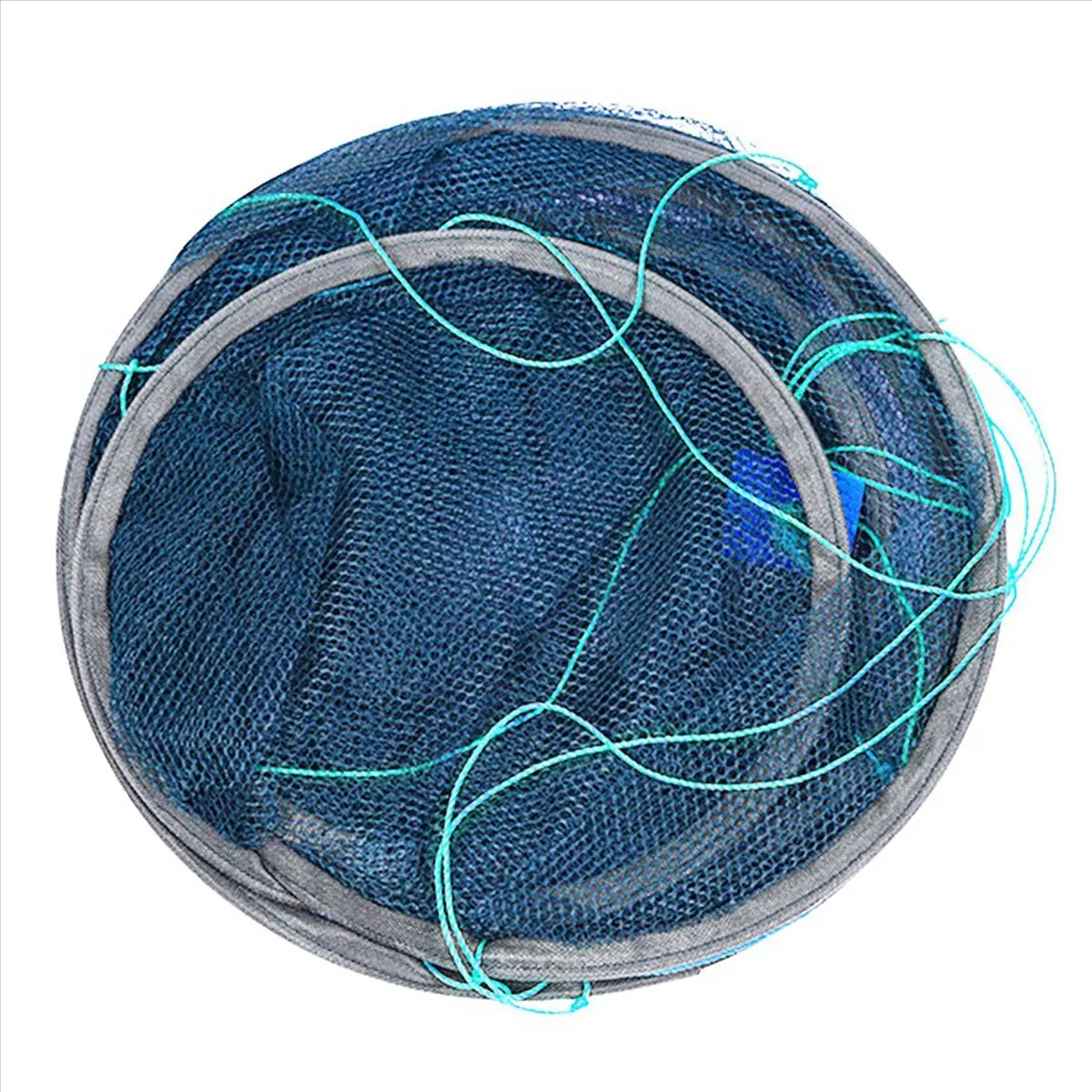 2X Redes de pesca plegables tipo drop net para captura de cangrejos, camarones, langostinos y cebo, para muelles, puertos y estanques, malla de 150cm