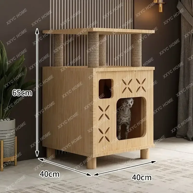 I L Solid Wood Cat Nest Cat Climbing Frame Space Capsule Cat Villa Nest Shelf Pet Toy Scratchers Products Furniture Accessories