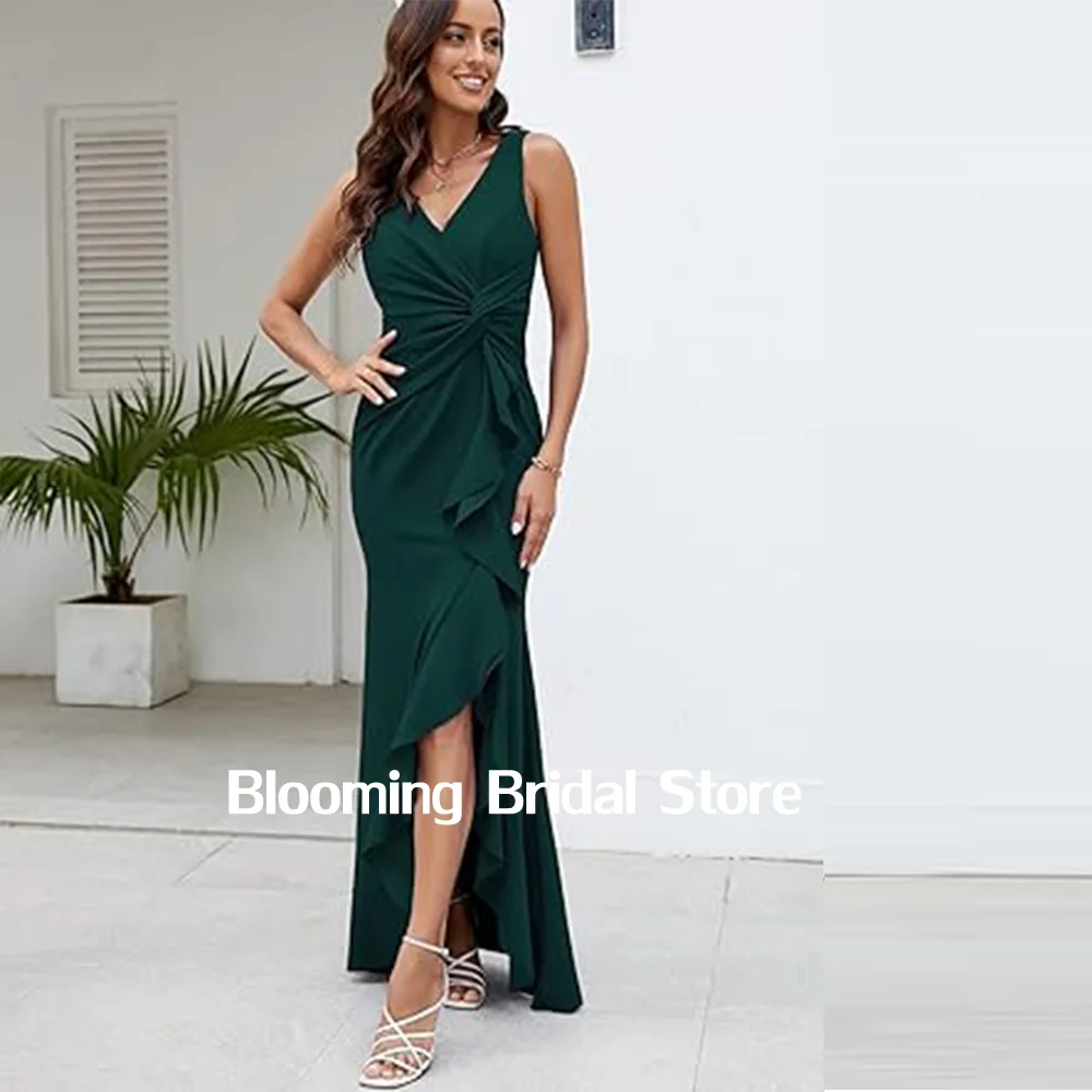 

Elegant Long Evening Gowns Formal Floor Length Evening Party Elegant V Neck Sleeveless Split Dress for Women