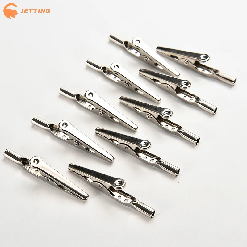 10/50/100PCS 51mm Metal Crocodile Clips Cable Lead Testing Metal Alligator Clip Clamp Electric Test Clips Cable Lead Screw Probe