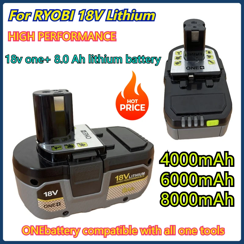 لبطارية ليثيوم RYOBI One + عالية الأداء 18 فولت تفريغ ذاتي منخفض، مناسبة لجميع أدوات One+ P104 P107 P108 RB18L50 RBL20 #1