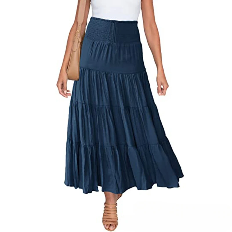 

Summer High Waisted Maxi Skirts Women Clothing Fashion Ropa Mujer Faldas Casual Bohemian Long Skirt Saias Harajuku Streetwear