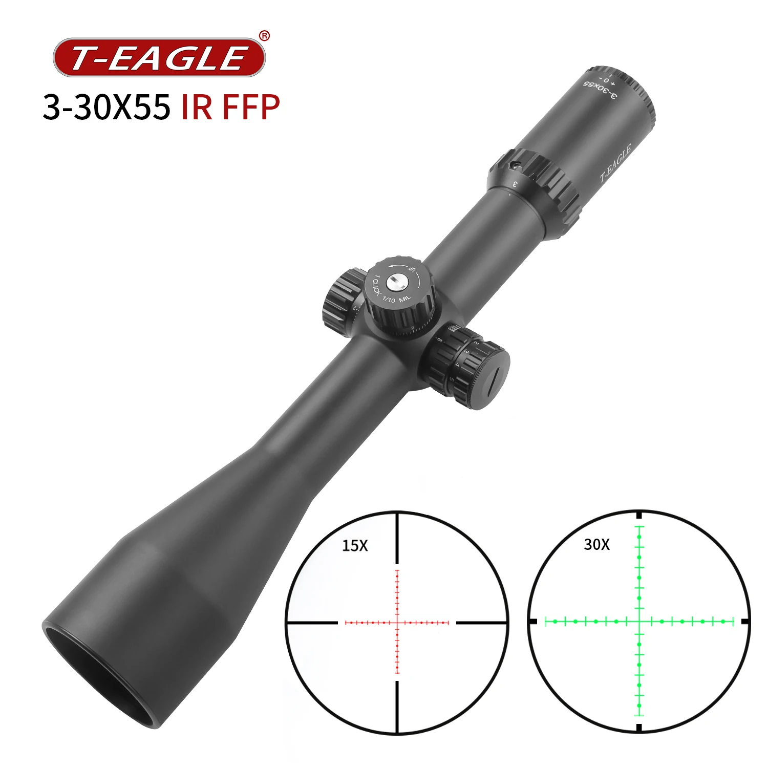 T-Eagle MR 3-30x55 IR FFP Fisrt Foco Avião Rifle Escopo Tactical Riflescope Spotting Caça Colimador óptico Air Gun Visão luneta t eagle