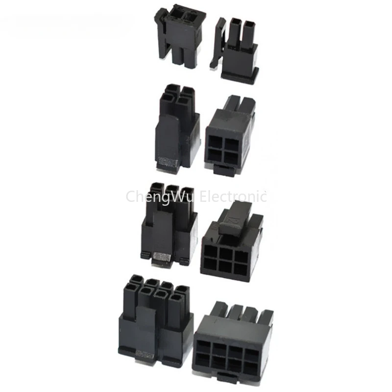 5pcs Black 43025 Connector MX3 0mm Small 5557 Connector Double Row Male Plug 2p 4p 6p 8p 10p 12p 14p 16p 18p 20p Rubber Shell