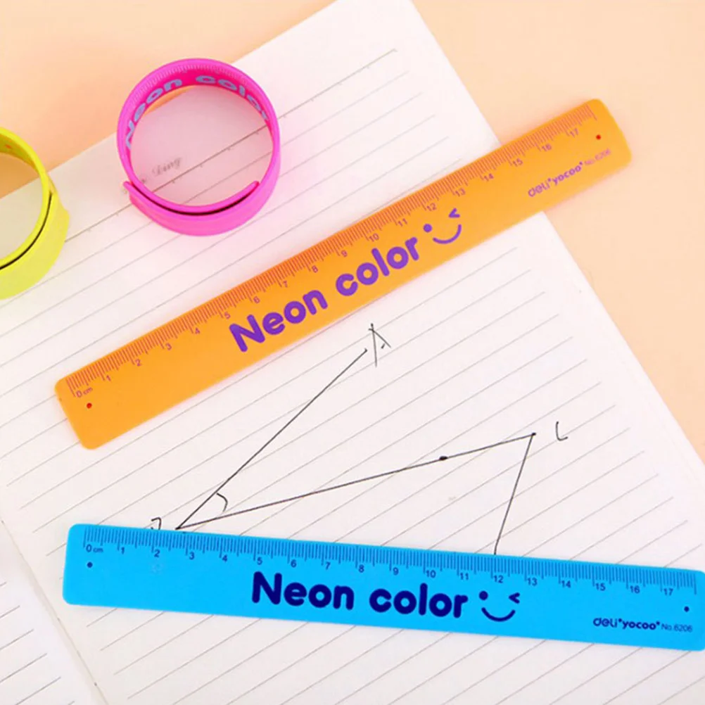 6 Pcs Silicone Clap Bracelet Cartoon Toy Ruler Pattern Bracelets Children’s Toys Wristband Patted