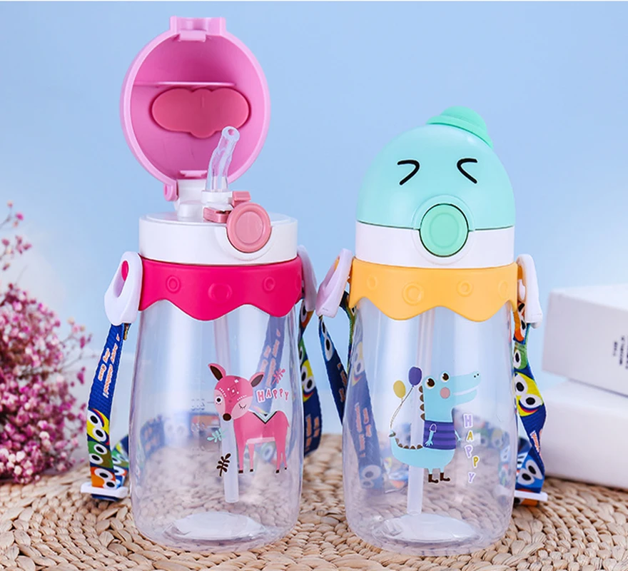 

ZK40 Children's Water Bottle Child Baby Cups Kids Trainer Baby Water Bottle Feeding Sippy Cup With Lid And Straw Free Shipping