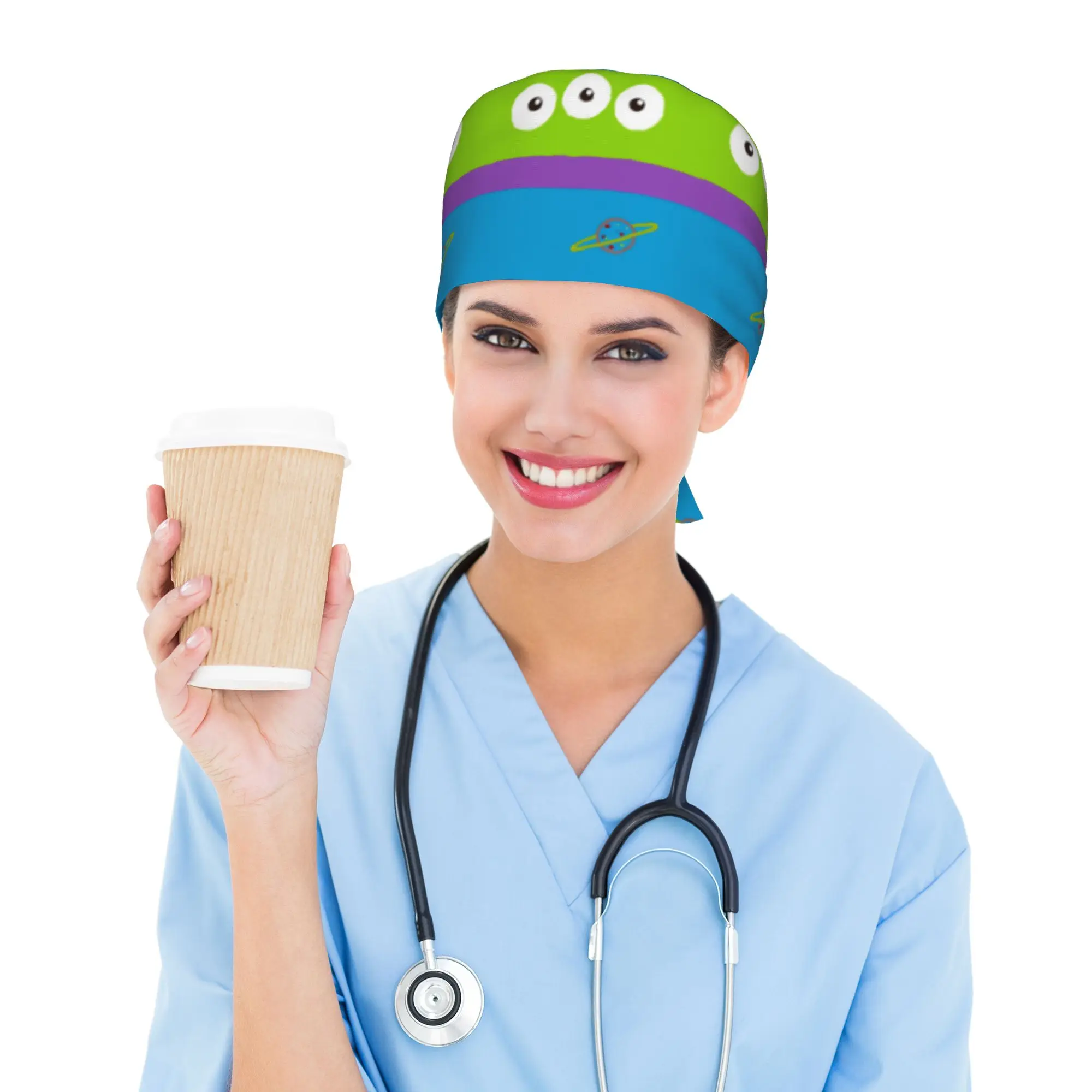 Custom T-Toy Cartoon S-Story Medical Staff Scrubs Hat Women Men  Doctor Nursing Surgical Cap Scrub Caps