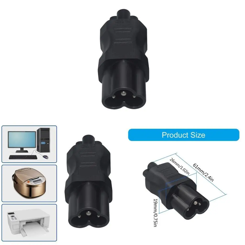 

R53C IEC320 to C5 Power Conversion Plugs Adapter Plum Blossom Male to C5 Female Power Expansion Adapter