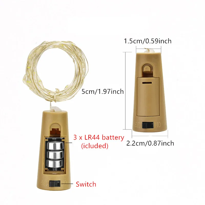 Bar LED Wine Bottle Cork 2M String Lights Christmas Decoration Led Lamp Bottle Fairy Lights Holiday Copper Wire Lights String