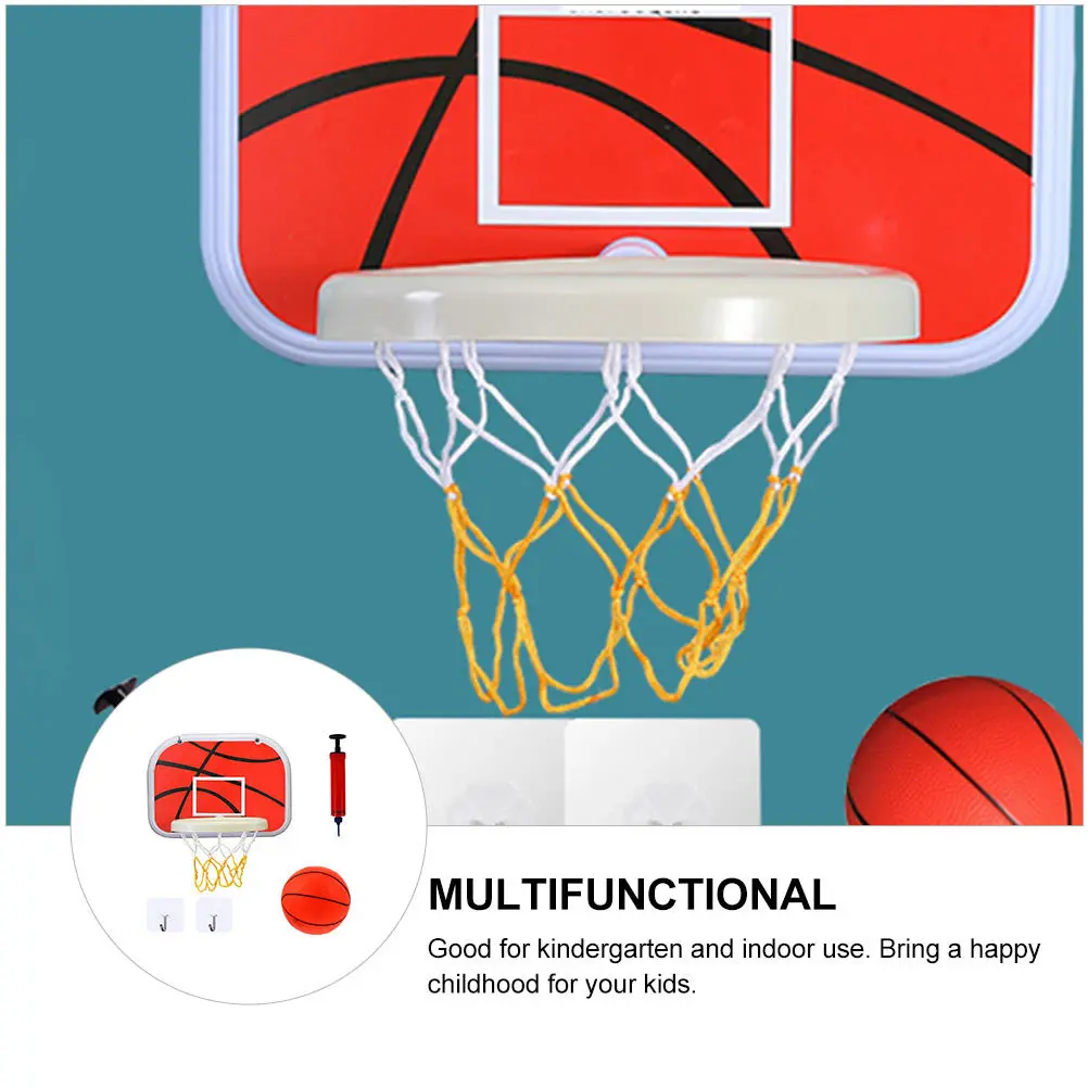 1Set Aan de muur gemonteerde basketbalring voor kinderen Binnen spelen ABS Plastic bord met patroonontwerp Gladde randen Geen bramen Gemakkelijk
