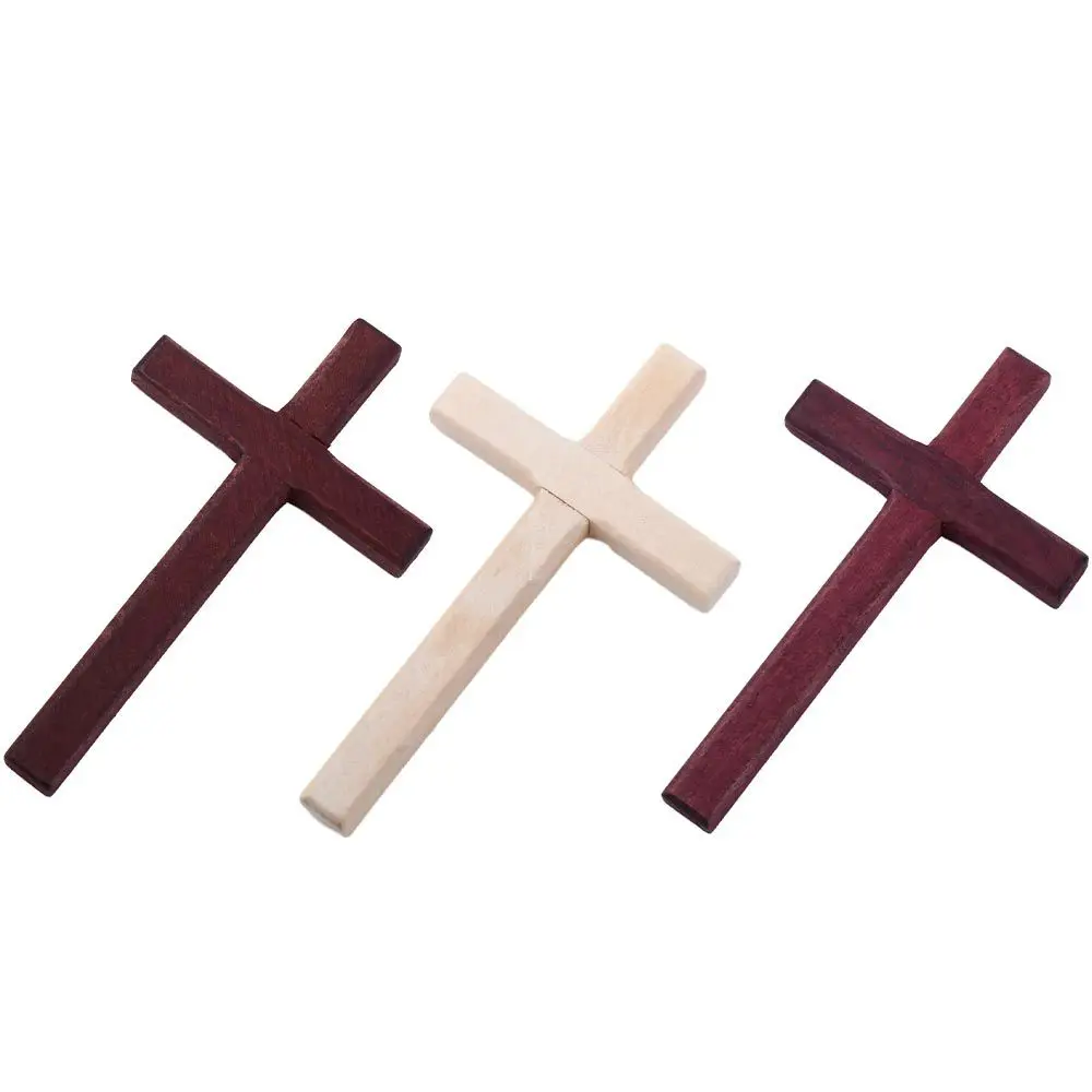 

Wooden Necklace Pendant Jesus Crucifix Religious Charm Home Decoration Pendant Christian Decor Ornaments Cross