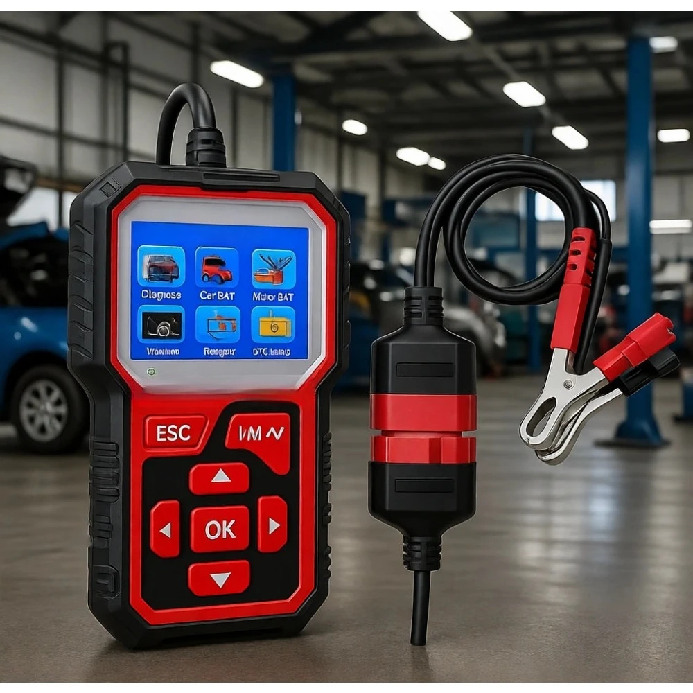 

Тестер нагрузки аккумуляторов и генераторов 6В/12В с диагностическим сканером OBD2 и считывателем кодов неисправностей двигателя