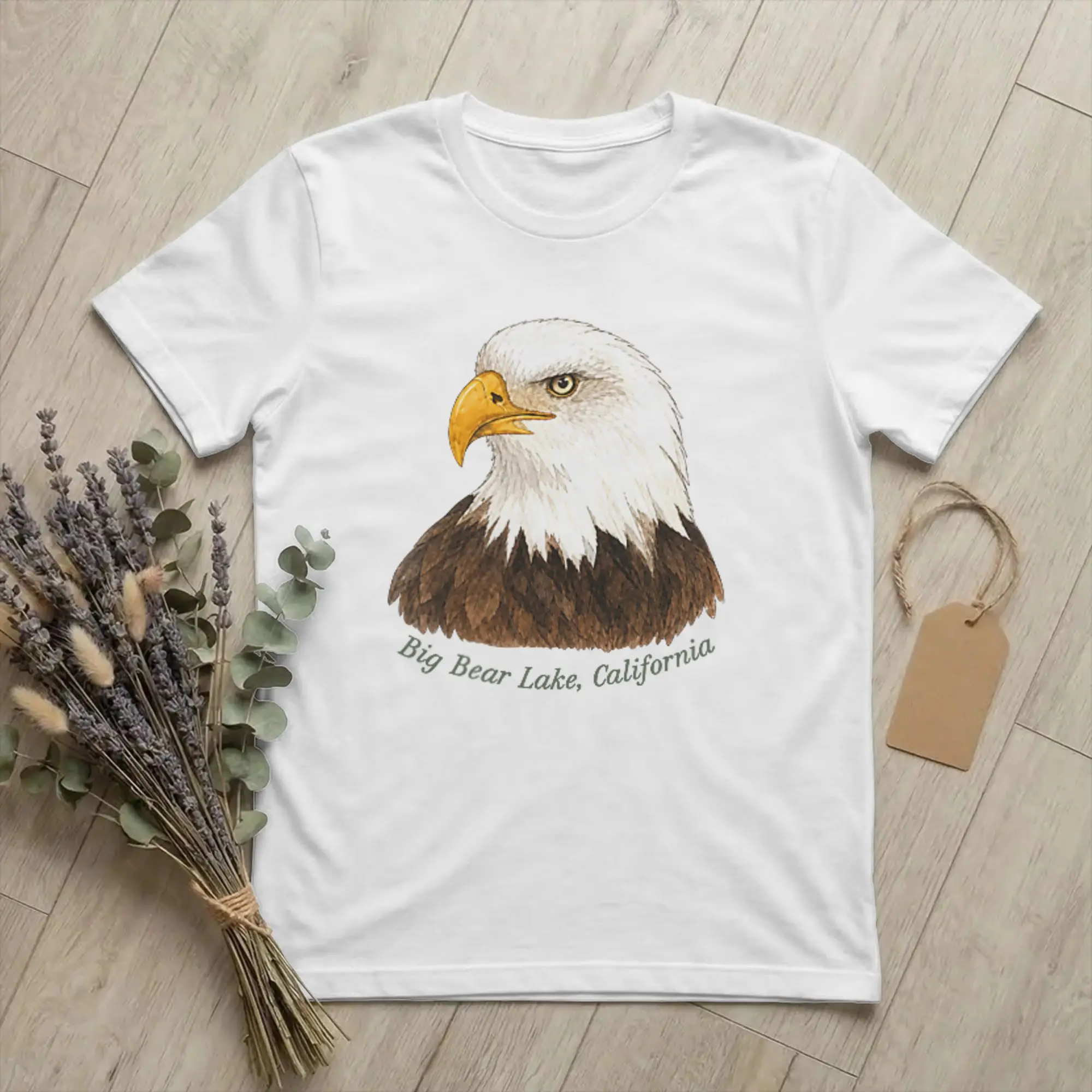 Fly High Jackie Big Bear Lake Bald Eagle Memorial T-Shirt Men Cotton Clothing Casual  Round Neck Short Sleeve