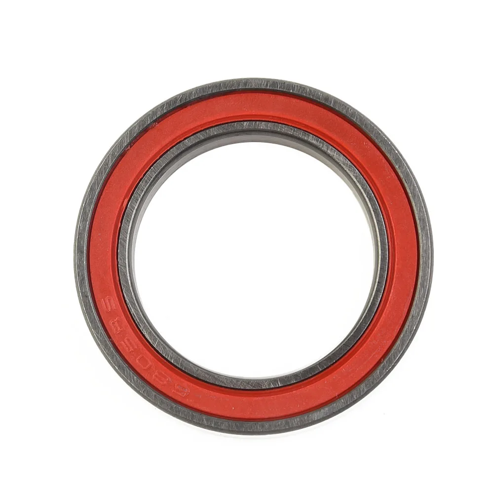 Bike Bicycle Bottom Bracket Bearing, Ceramic Ball Bearing 6805RS, Steel+Ceramic Material, Silver+Red Color, 25x37x7mm Size