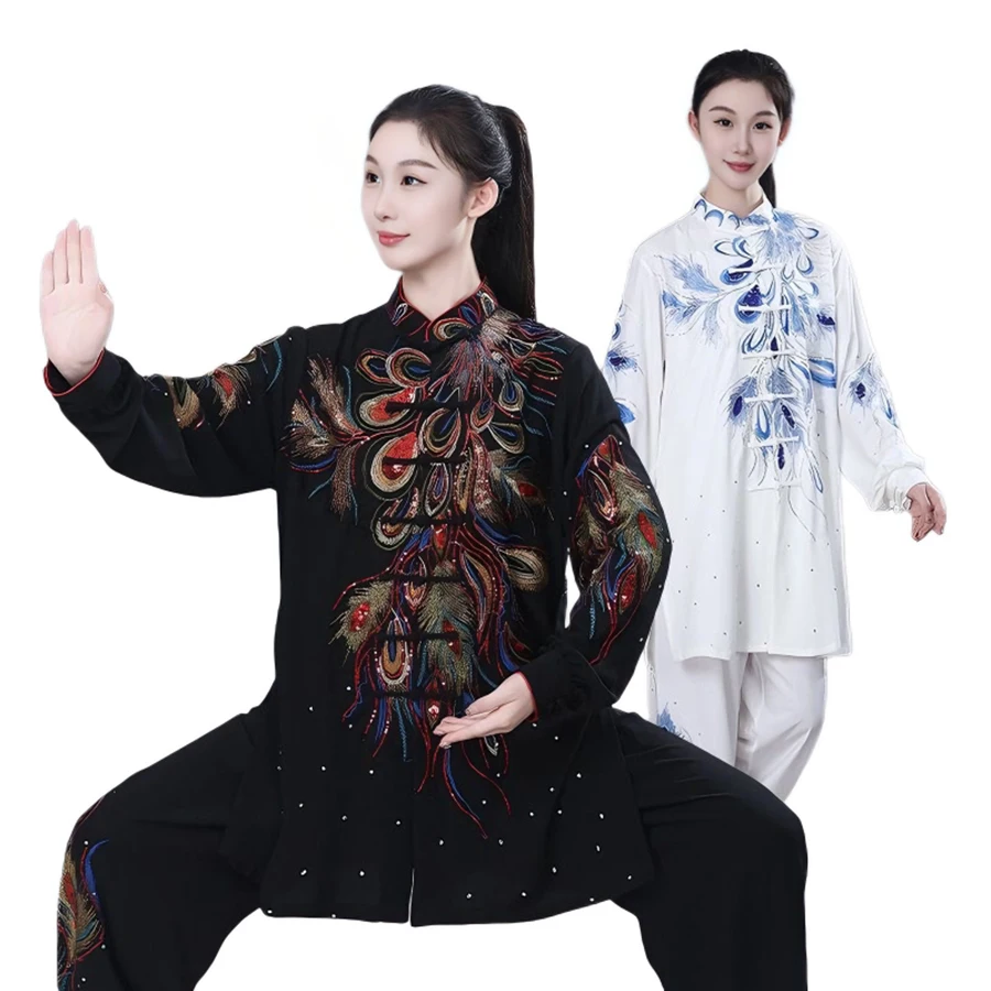 

Униформа Тай-чи с блестками, одежда для тайцзи, костюм для боевых искусств, одежда для кунг-фу, костюм Цигун для мужчин, женщин, взрослых, мальчиков и девочек, детей, унисекс