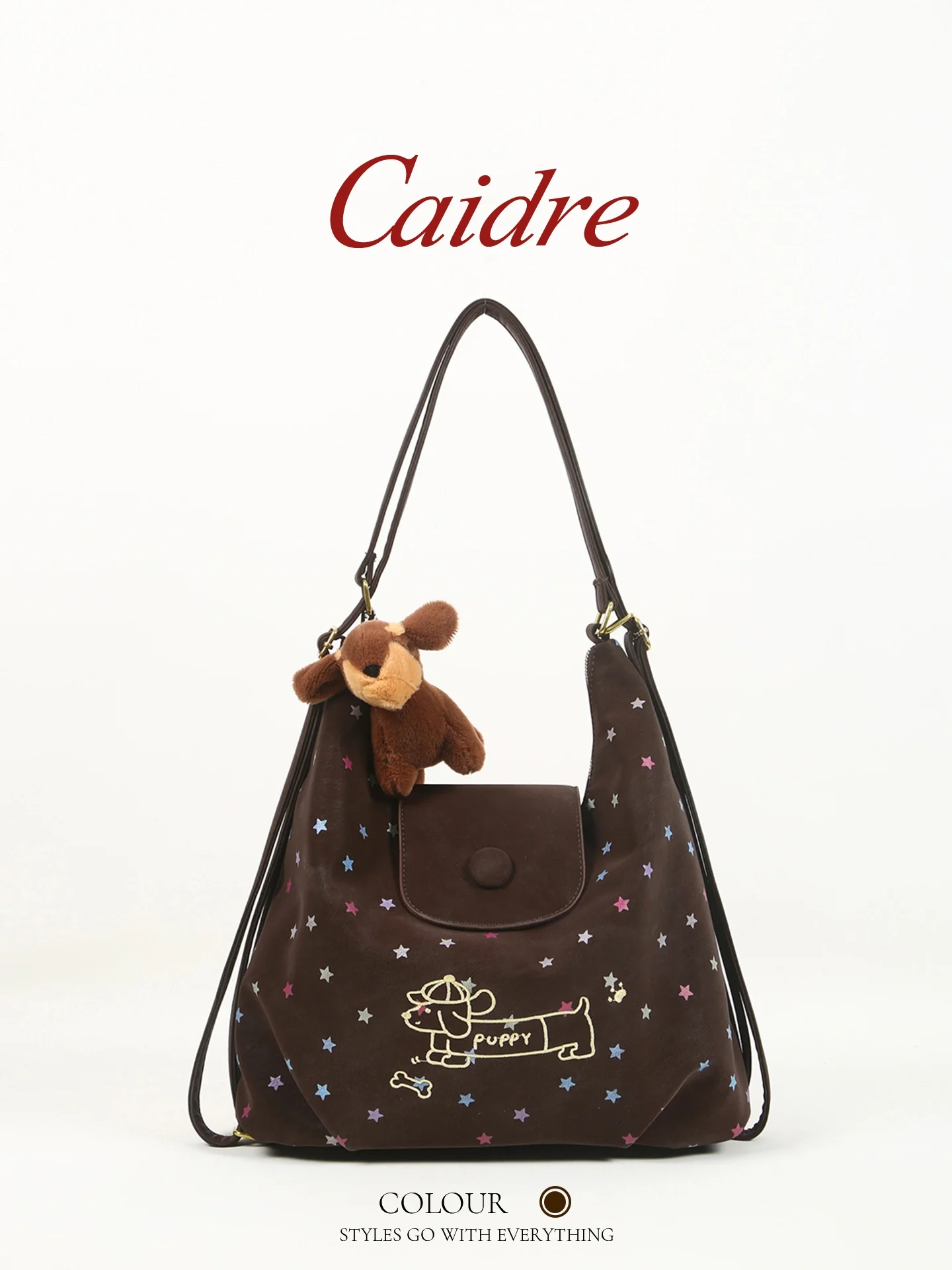 

Caidre Adorable Dog Star Tote Bag Women's Birthday Gift Single Shoulder Slant Cross Large Commuter Double Shoulder Bag