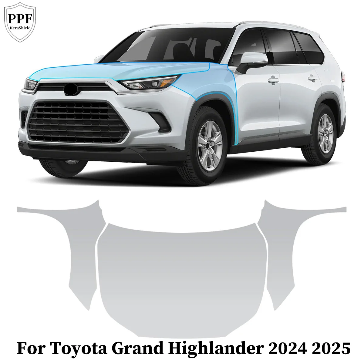 

For Toyota Grand Highlander 2024 2025 2026 TPU Paint Protection Film Pre-cut PPF Clear Bra Anti-Scratch Cover Car Accessories
