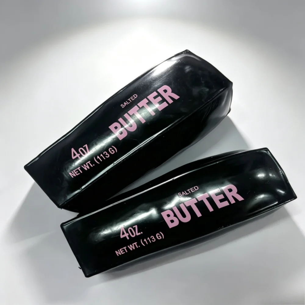 New Black&Pink Crispy Butter with Imitation Cheese & Black Butter Sticks Homemade Crispy Sound Control Stress Relief Fidget Toy