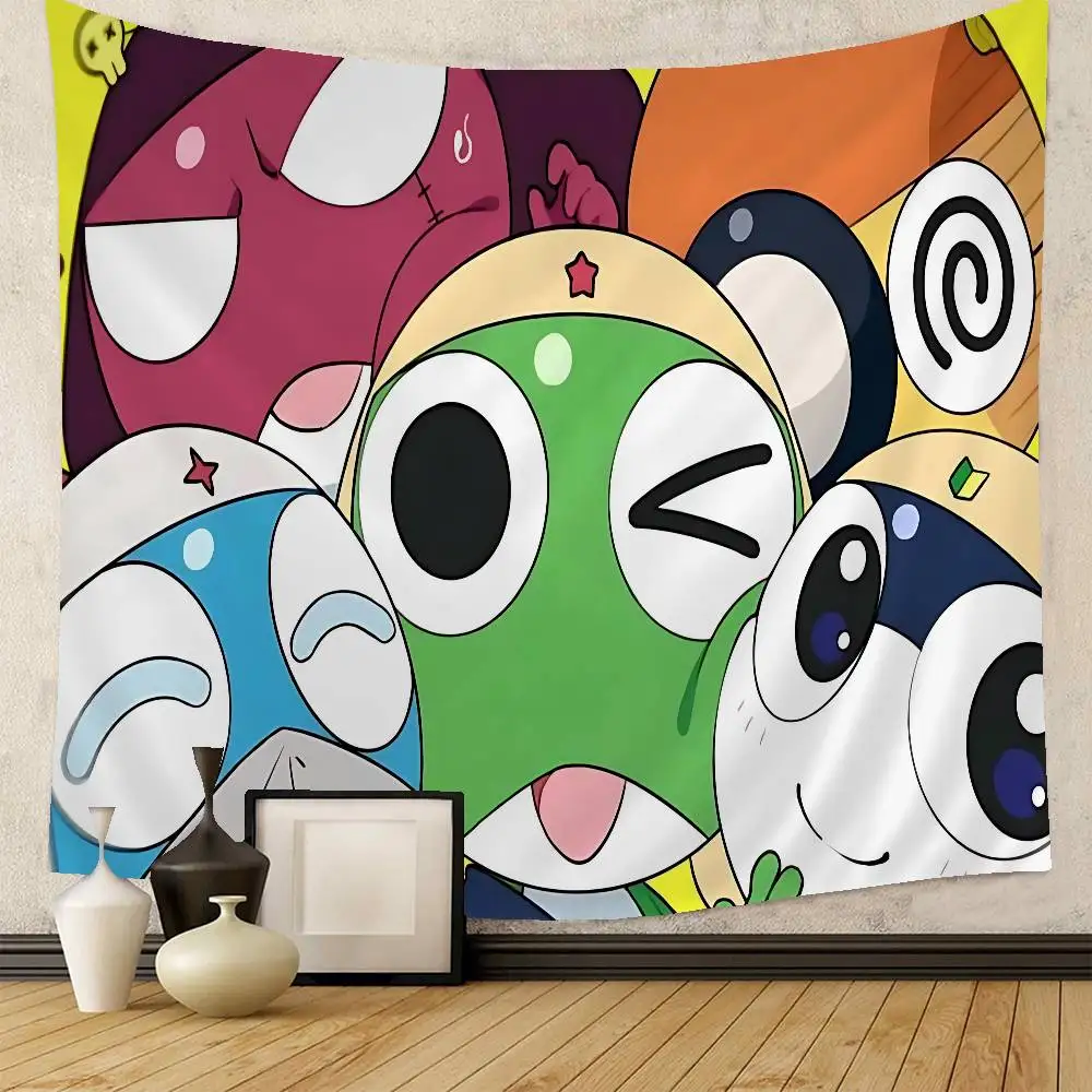 Classic Comedy Anime K-Keroro Printed Large Wall Tapestry Art Science Fiction Room Home Decor Decor Blanket