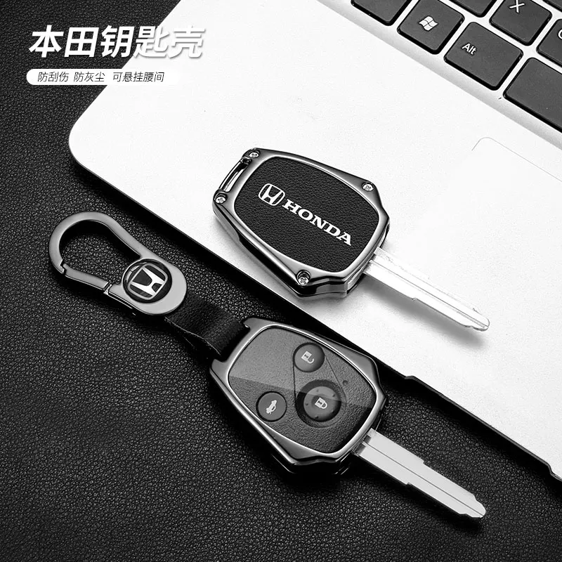 Zinc Alloy Leather Car Key Case Cover Shell Bag  For Honda Vezel city Civic 4d 2019 BR-V HR-VCRV Pilot Accord Jazz Jade Crider