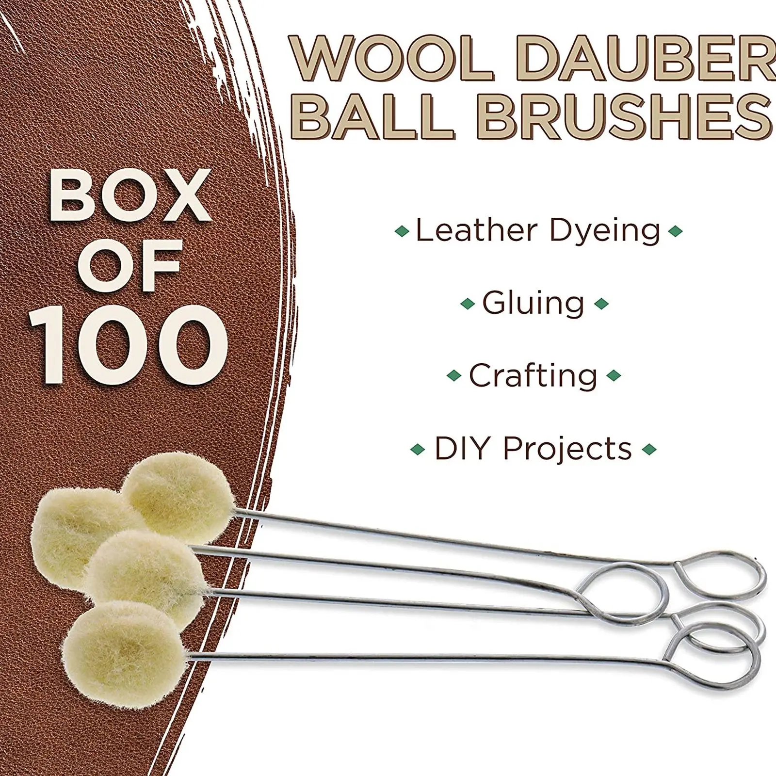 Wool Daubers with Metal Handle Wool Balls Painting Brush Dyeing Dauber Tool multiuse Sponge Paint clean Brushes