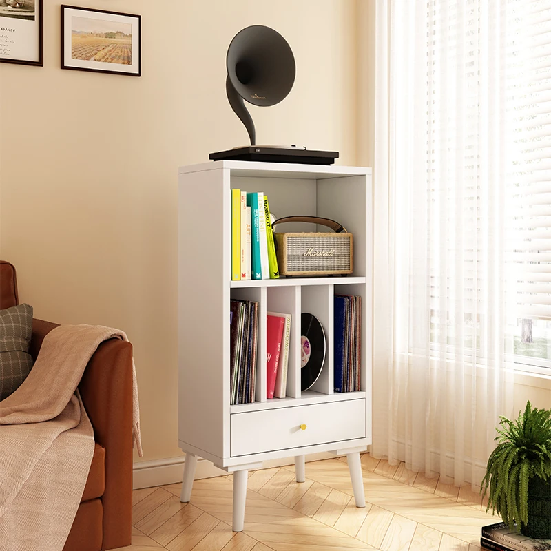 Solid wood record cabinet CD rack storage