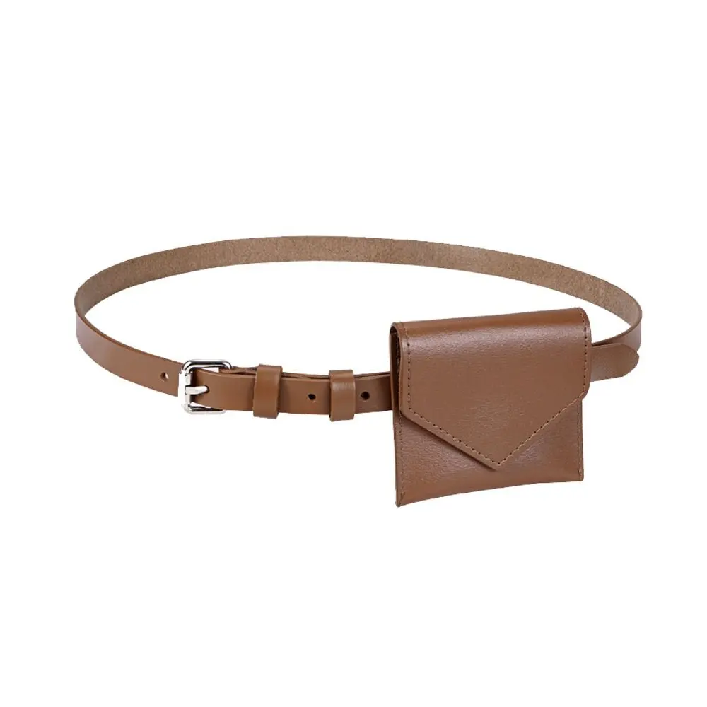 

Mini Korean Style Women Waist Bag PU Solid Color Belt Envelope Waist Bag Card Pocket Clutch Bag Small Card Bag Outdoor