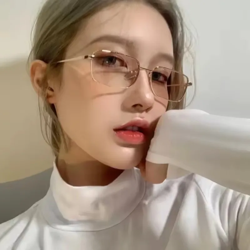 1/3/5 PC Y2K Small Square Frame Glasses Women Retro Metal Eyeglasses Clear Reading Fashion Wholesale Eyewear image 5
