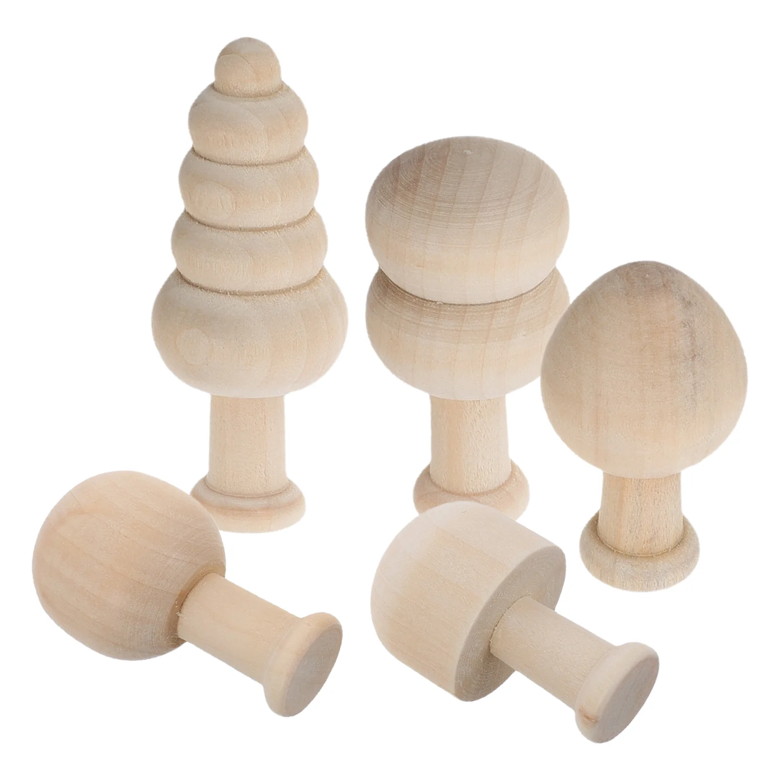 Giocattoli dipinti in legno Decorazioni per funghi Figurine Decorazione Bambole per la casa Funghi per artigianato