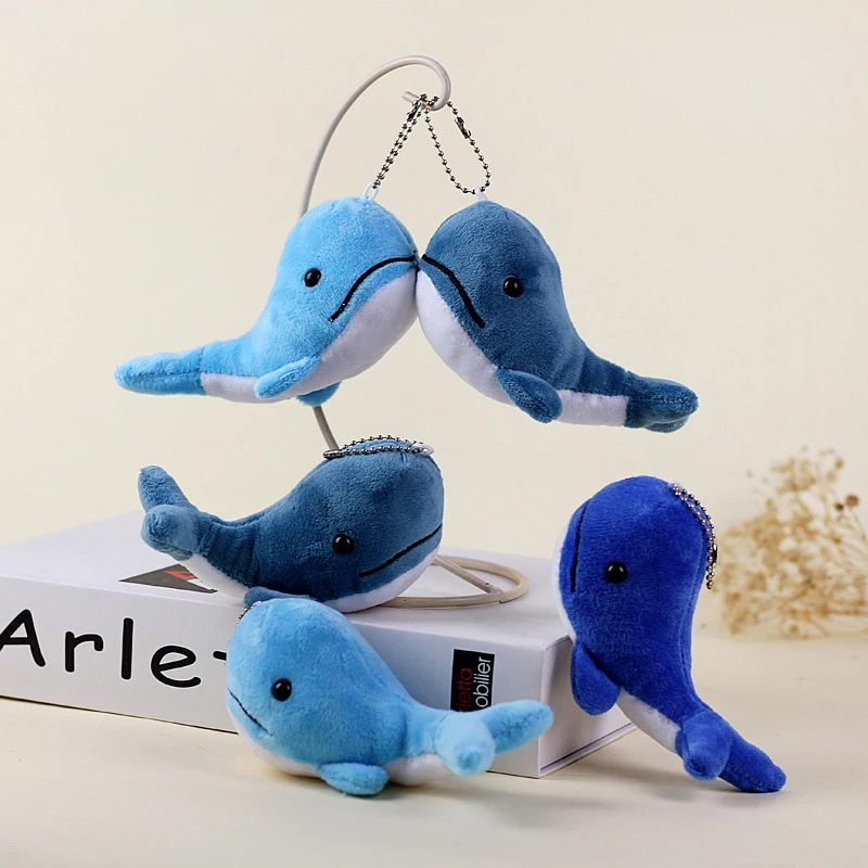 Whale Plush Keychain Whale Doll Lady Bag Luggage Car Ornament Children's Sea Animal Toys Kawaii Girl Accessories Soft Gifts 1 PC