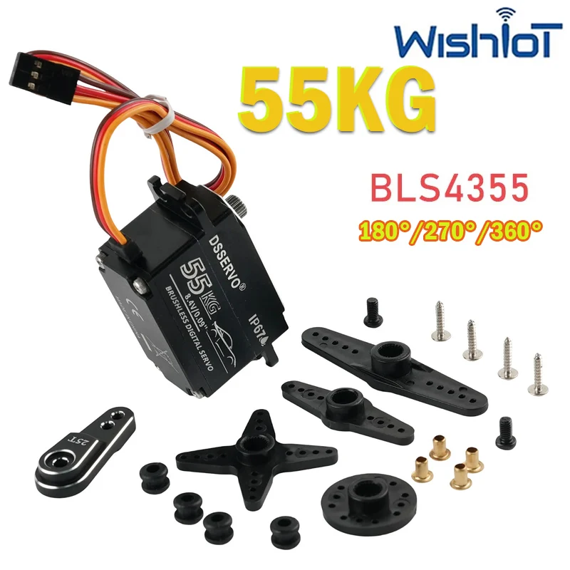 

Цифровой бесщеточный сервопривод All-Metal BLS4355 55 кг с коротким корпусом 180° ° /270 ° /360 ° Сервоприводы для вращения, детали для моделей радиоуправляемых роботов/машинок