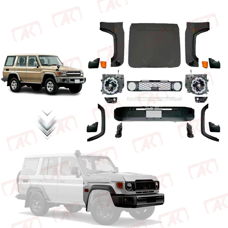 2024 Conversion Facelift Kit Front Bumper Upgrade Body Kit For Landcruiser 70 Series LC76 FJ76 LC79 FJ79 Pickup Accessories