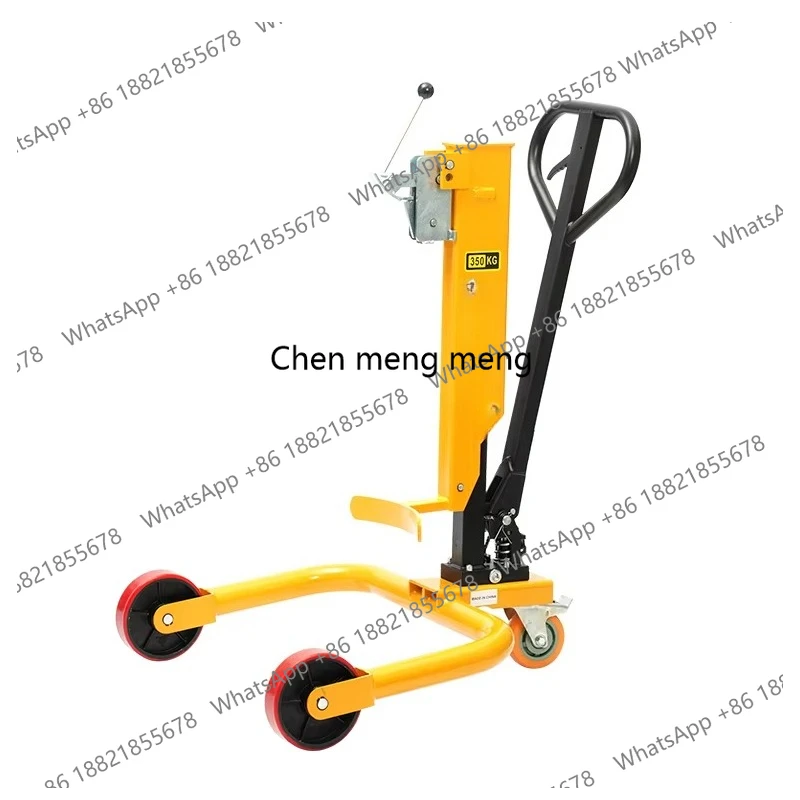 z189 200L Manual Hydraulic Oil Drum Handler 170KG Load Industrial-Grade Barrel Transport Tool  Labor-Saving Oil Drum Pull Cart
