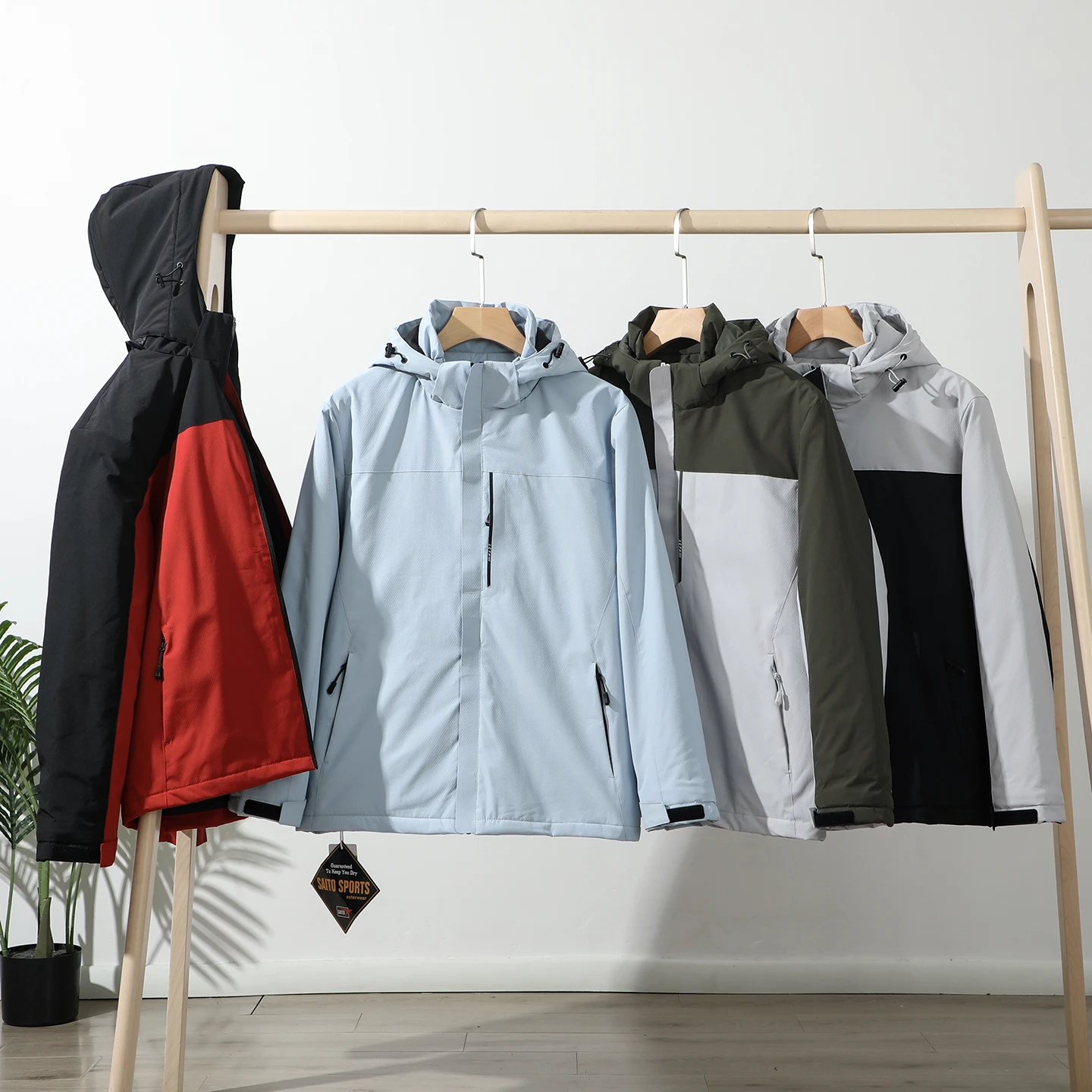 

Trade King Men's Thiened Hooded Cotton Jaet Waterproof Warm Winter New Arrival Faion Urban Sle Stand Fit Youth Coat