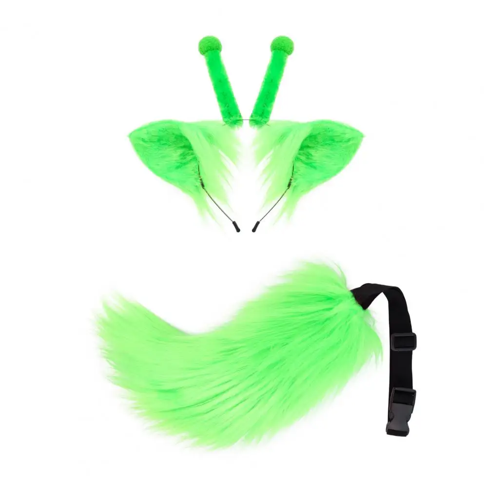 Novelty Theme Party Supplies Plush Ears Headband Set Cat Ears Headband with Plush Tail Set Cute Kitten Costume for Halloween