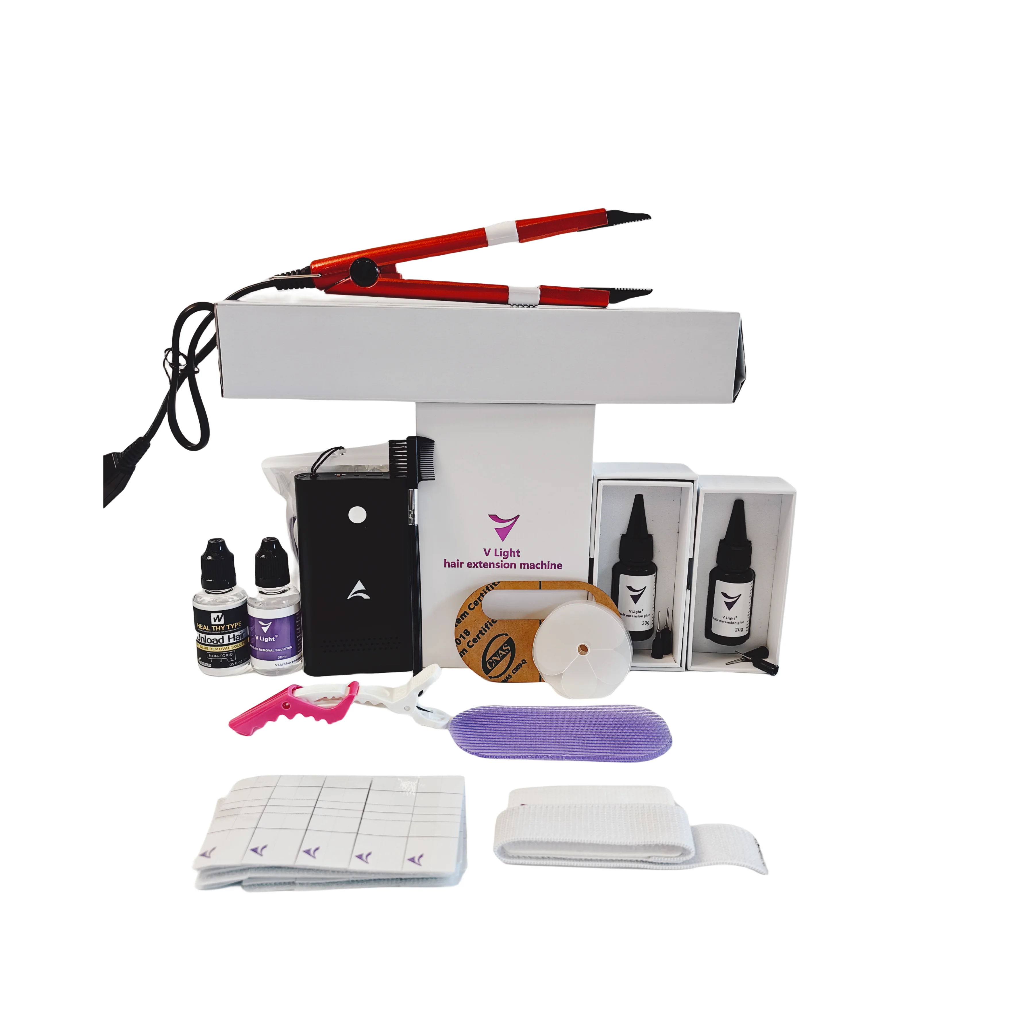 Самый популярный набор инструментов для наращивания волос V-light в 2025 году. Набор для разрезных волос.