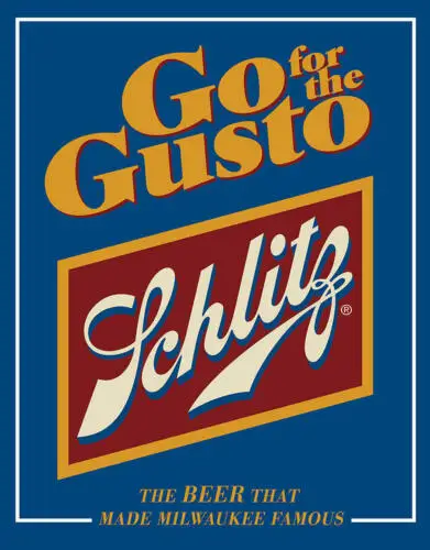 Schlitz Go Gusto Beer Logo Retro Dive Bar Pub Man Cave Wall Décor Metal Tin Sign