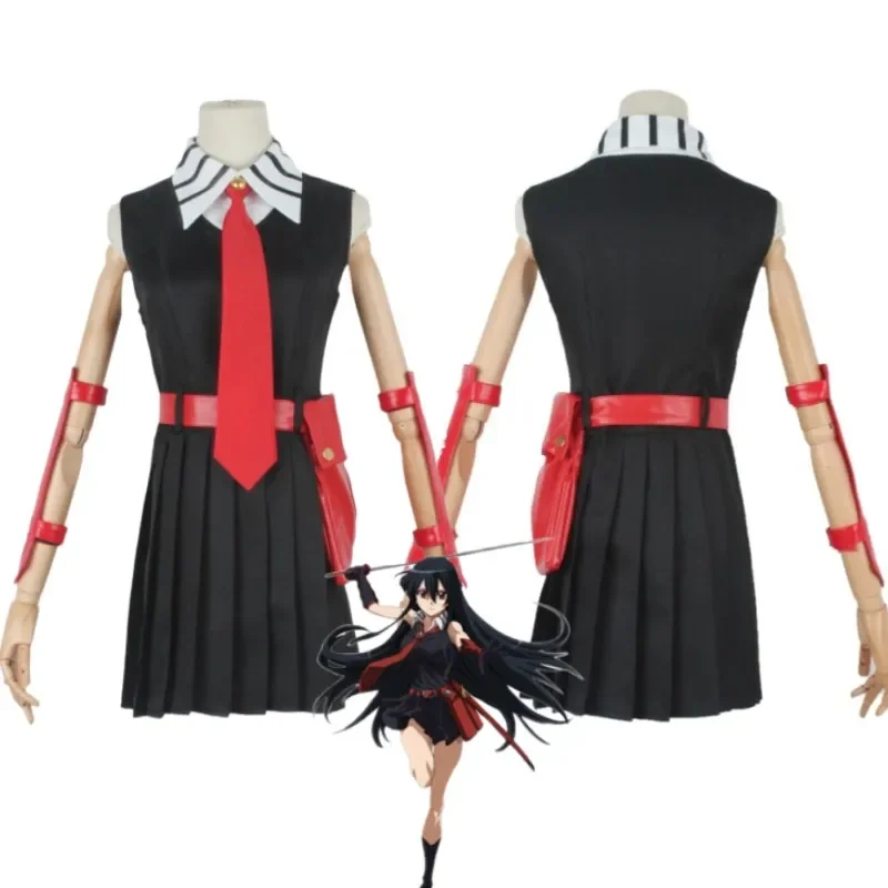 Anime Akame ga KILL! Akame Men Women Cool Suit Uniform Cosplay Halloween Costume Dress Shirt Tie Accessories Sets