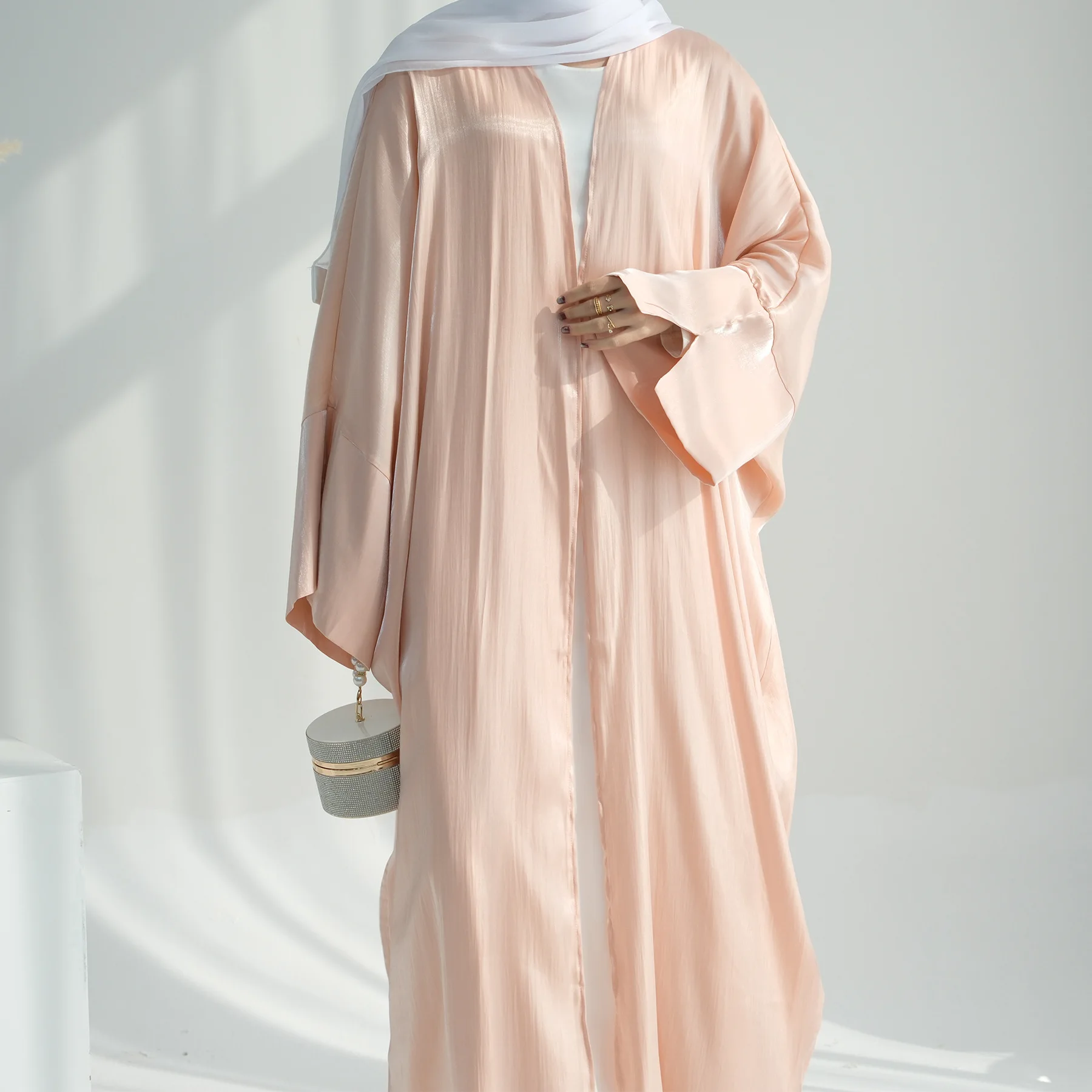 

Satin Abayas for Women Muslim Dress Eid Ramadan Djellaba Dubai Abaya Turkey Kaftan Islamic Jalabiya Kebaya Caftan Marocain Femme