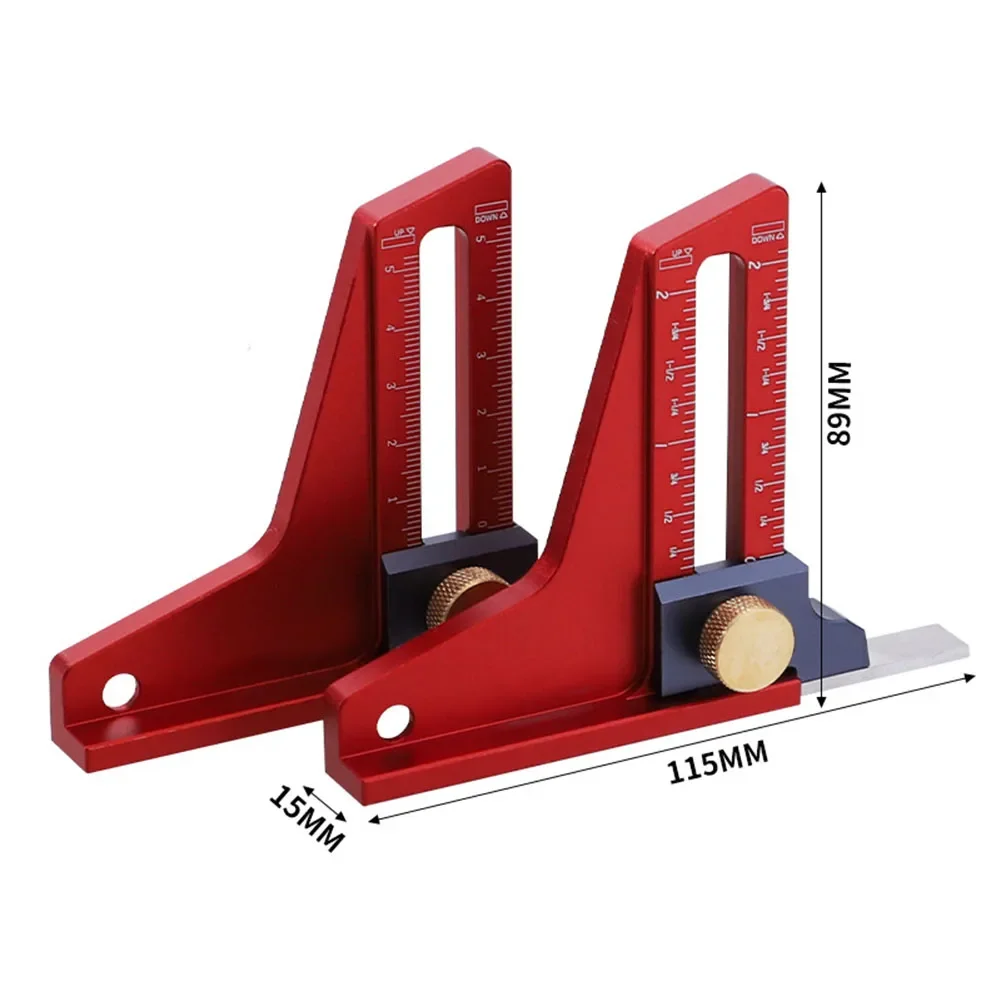 Drill Press Gauge Depth Measuring Tool Accurate Saw Blade Setting Adjustable Height Gauge Aluminum Alloy Gauge