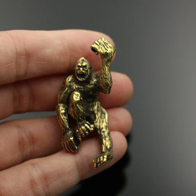 Animal Gorilla Brass Knife Beads Orangutan Paracord Bracelet Umbrella Rope Outdoor Survival Tool DIY Lanyard Pendant Accessories