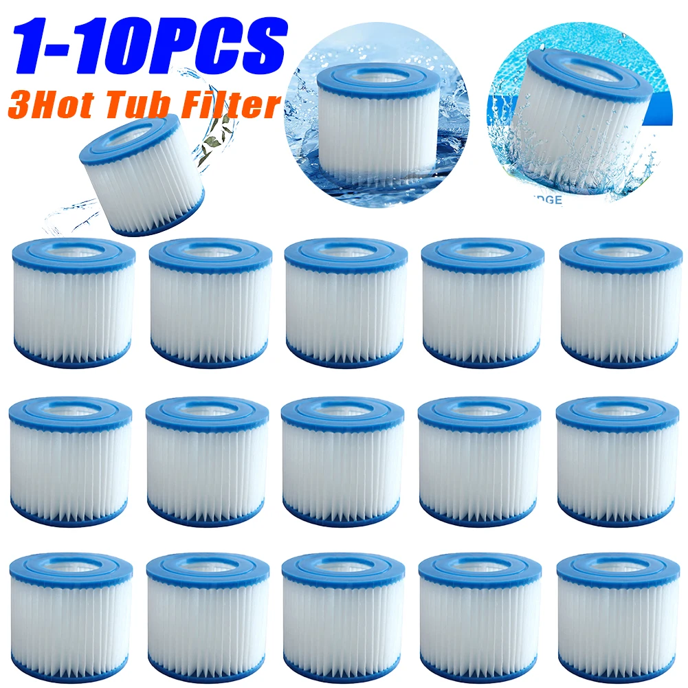 1–10 Stück Typ VI Whirlpool-Filter, weiche Gummienden, Spa MSPA-Filterkartusche, wiederverwendbares Spa-Pumpen-Ersatzset für Schwimmbad