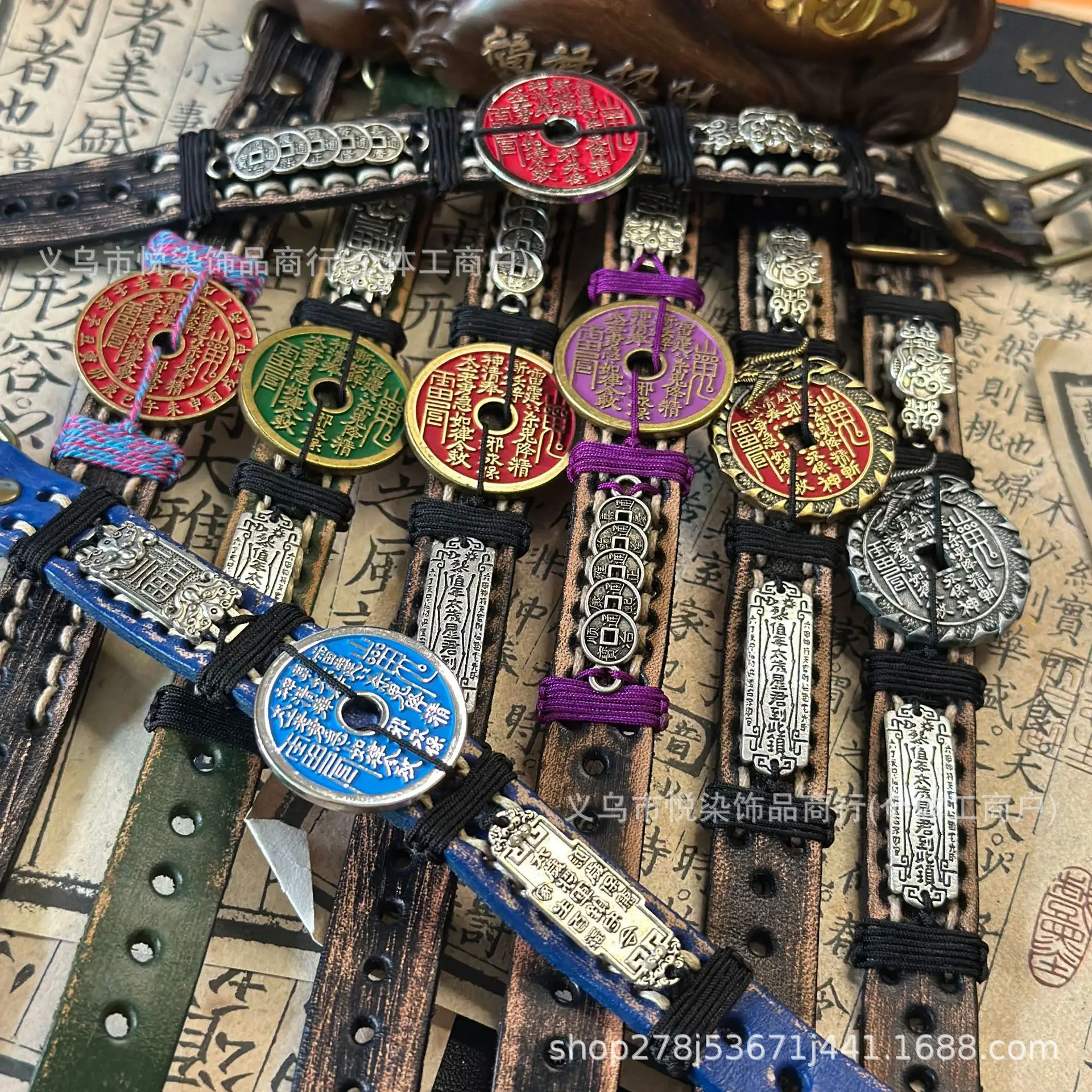 Chinese Ethnic Style Mountain Ghost Spending Money Tai Sui Brand Pixiu Bracelet Handmade Taoism Year Life for Couple's Hand Rope