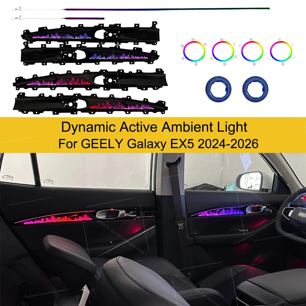 Dynamic Ambient Light For GEELY Galaxy EX5  E5 2024-2026 Ambient Upgrade Accessories LHD Original Screen Control