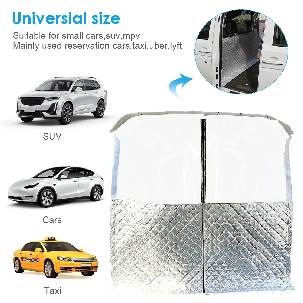 

Car Divider Heat Insulation Curtain with Zipper Car Divider Privacy Curtain for Highroof Camper Van Motorhome Caravan