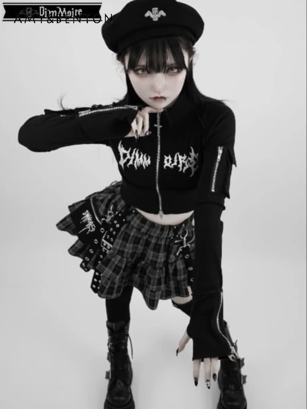 Japanese Mine Series Mass-produced Strap Mini Skirt Harajuku Preppy Style Elastic Waist Subculture Y2K Skirt Hot Girl Goth Skirt