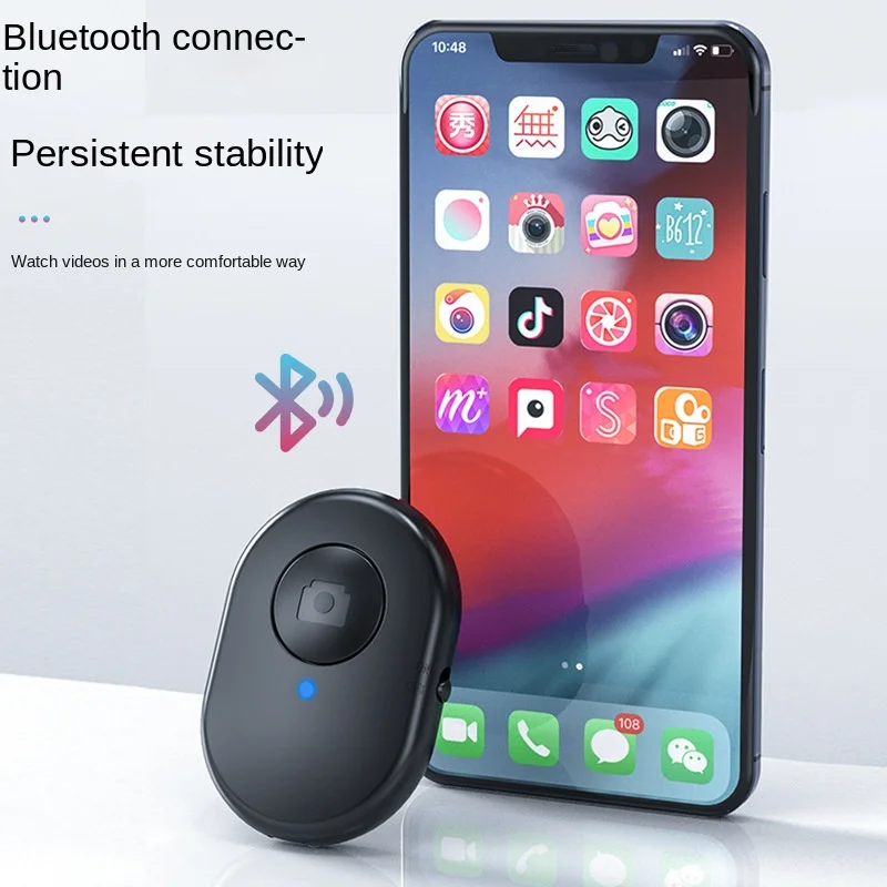 Rechargeable Bluetooth-Compatible Self-timer Selfie Stick Shutter Release Wireless Remote Controller Button for IOS Android