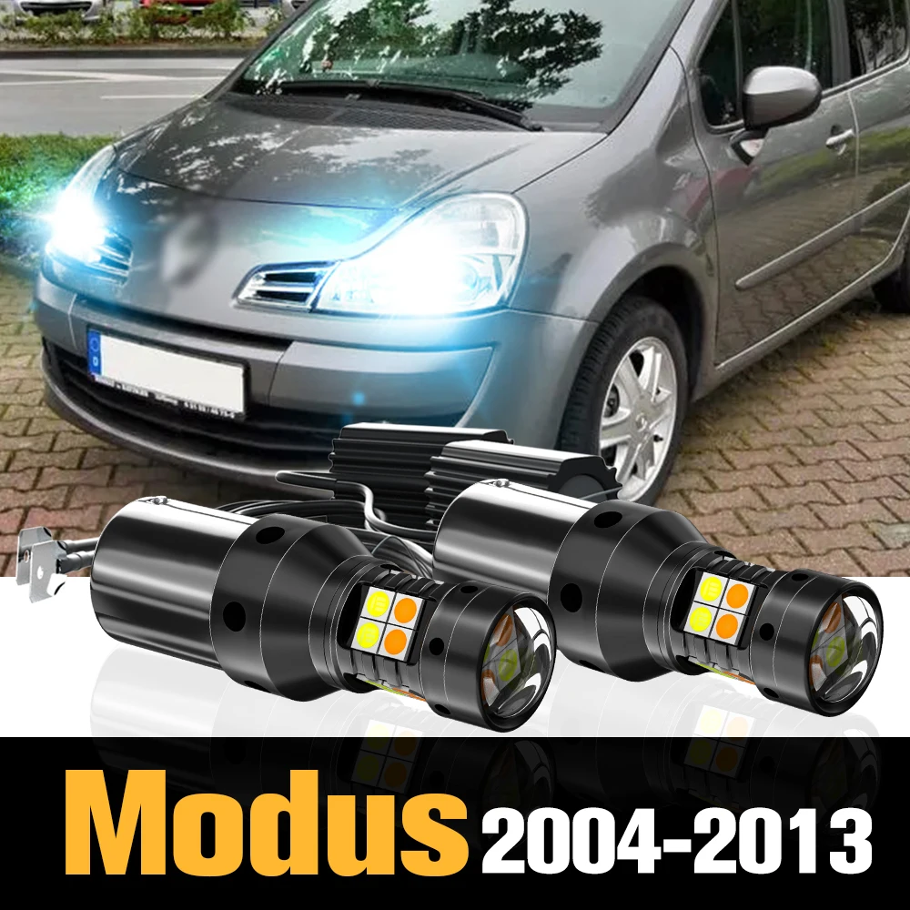 

2pcs Canbus LED Dual Mode Turn Signal+Daytime Running Light DRL Accessories For Renault Modus 2004-2013 2005 2006 2009 2010 2011
