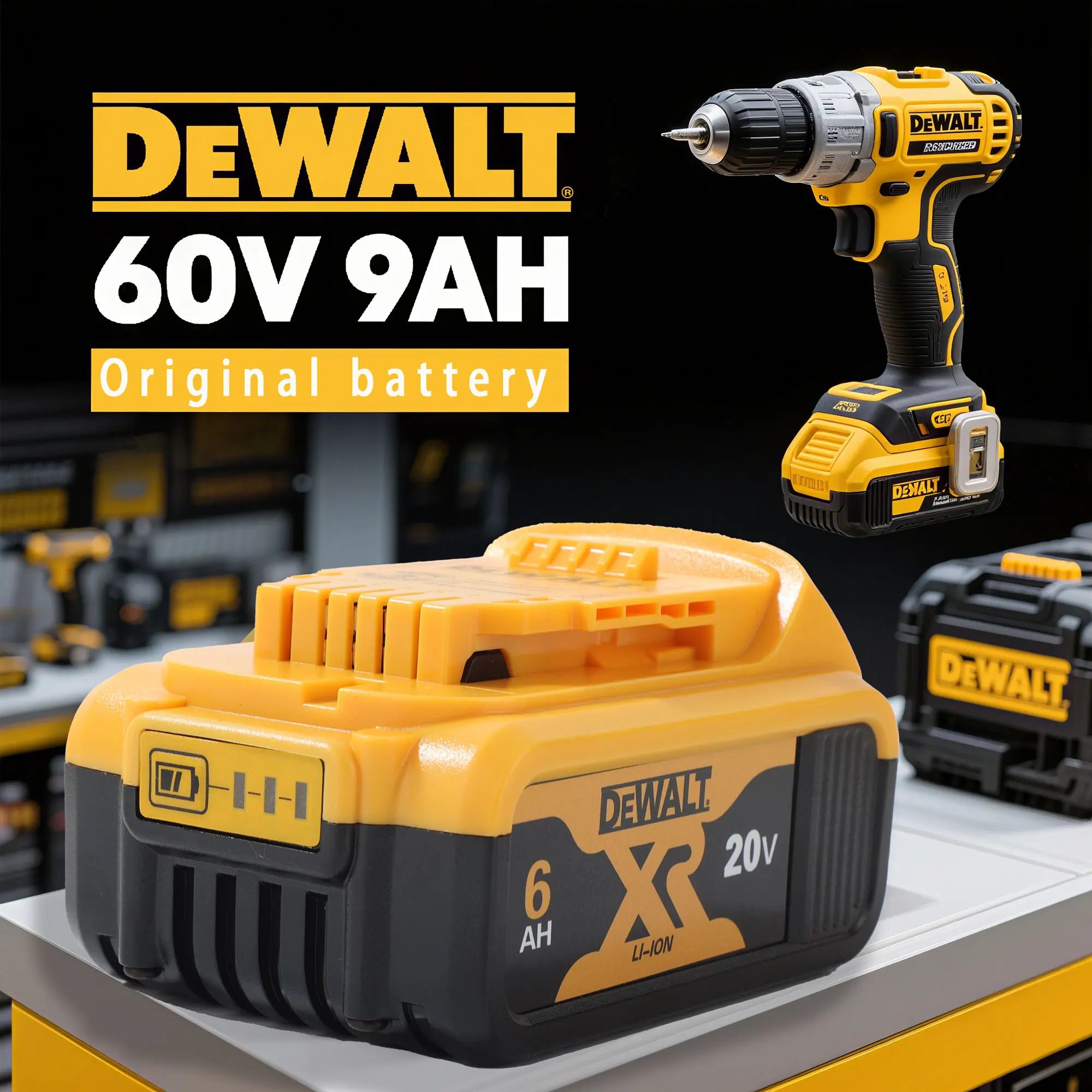 Original Flexvolt DEWALT 20v/60V battery DCB606 DCB182 DCB205 DCB206 DCB209 power tool 20V battery 5